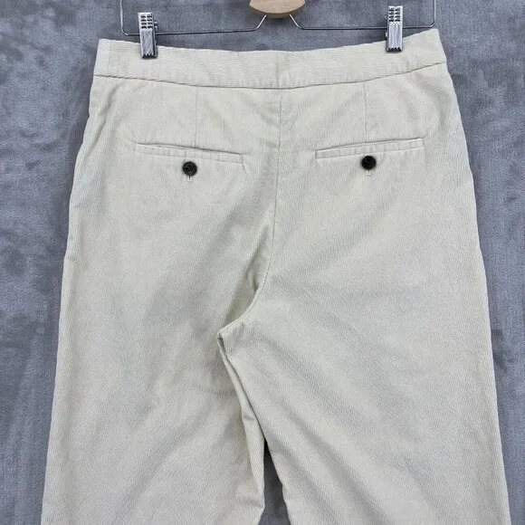 Soeur Otto Trousers Ivory Corduroy Straight Leg Pants 100% Cotton